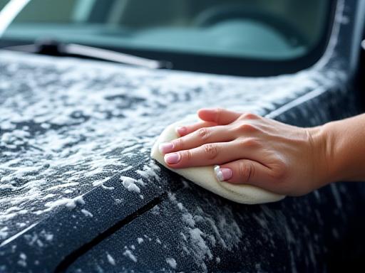 Lavaggio auto a mano con prodotti delicati e schiuma densa